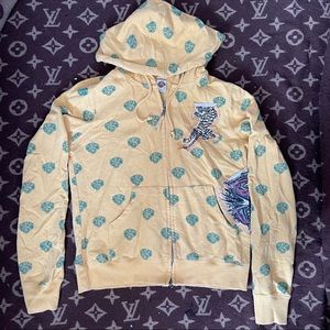 Ed Hardy logo print hoodie y2k early 2000s hype